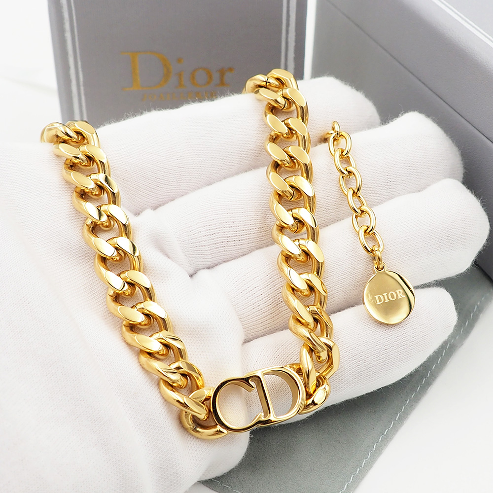Dior Classic Gold CD Chunky Chain Necklace