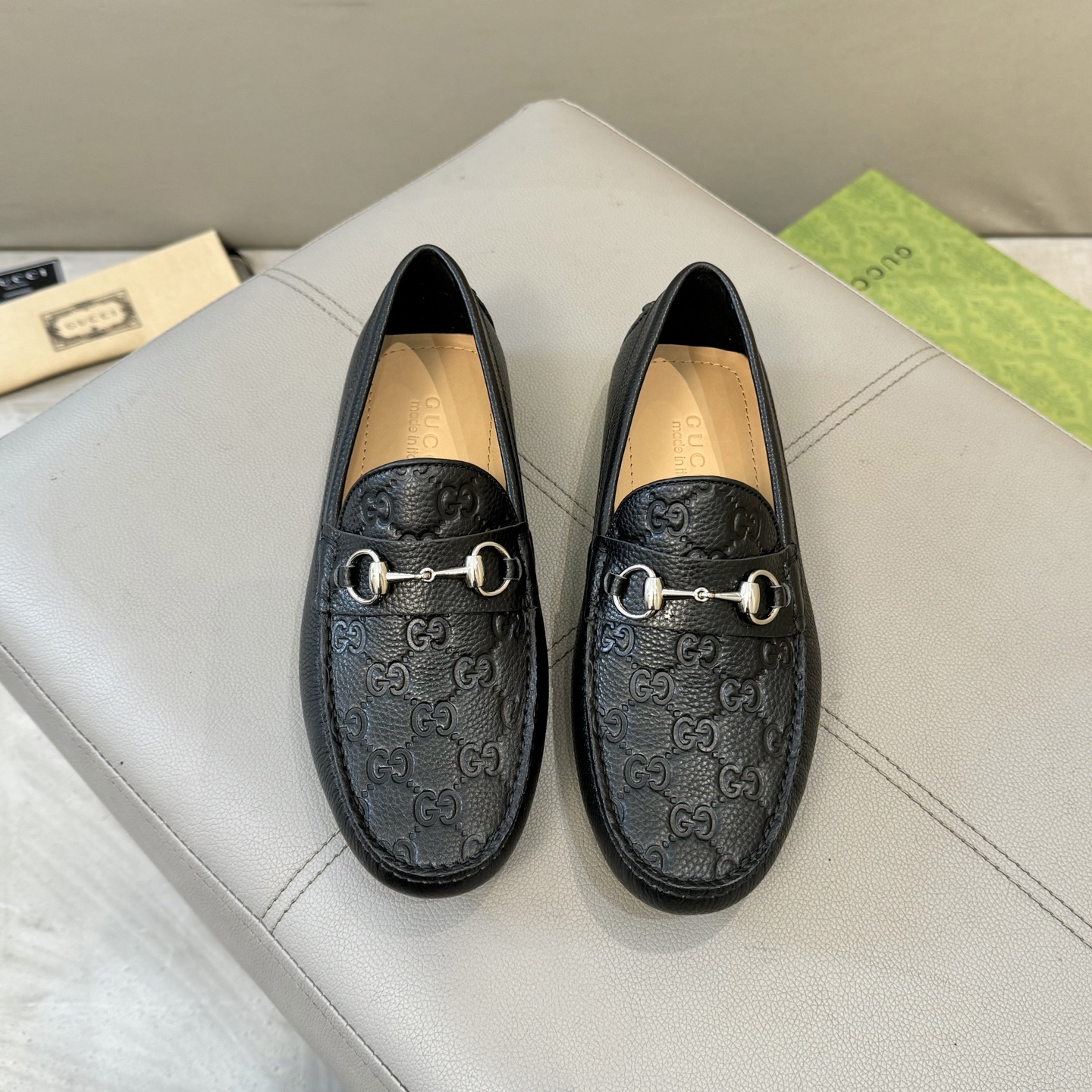 Men's Gucci driver with Horsebit in black leather