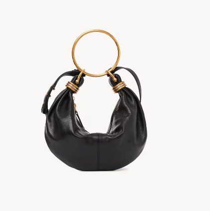 Chloe Small Bracelet Hobo Bag in Grained leather -Black