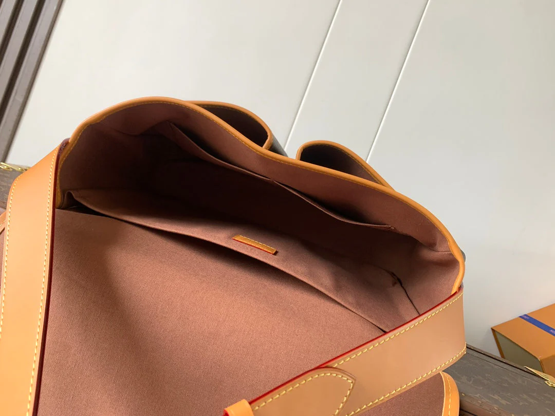 Louis Vuitton LV Satchel Messenger Bag  35.5cm Brown Monogram Canvas & Cowhide