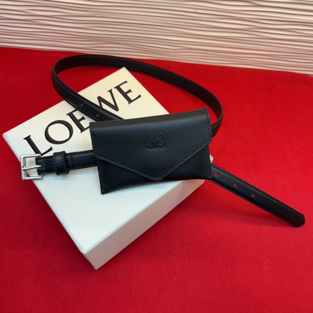 Loewe Anagram Leather Belt 2.0cm with Pouch
