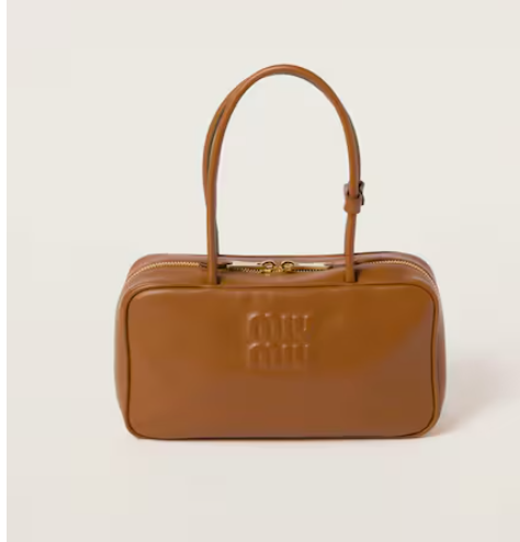 Miu Miu Medium Cognac Beau Boston Leather Bag 5BB172