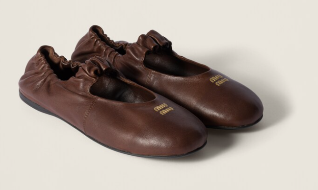 Miu Miu Ruches Nappa Ballet Flat