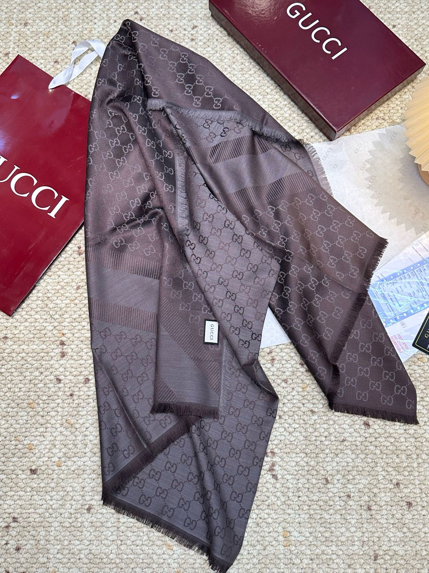 Gucci Classic Silk and cashmere shawl