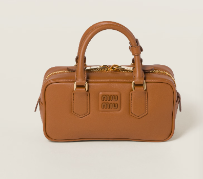 Miu miu Cognac Medium Aarcadie Leather Bag 5BB142