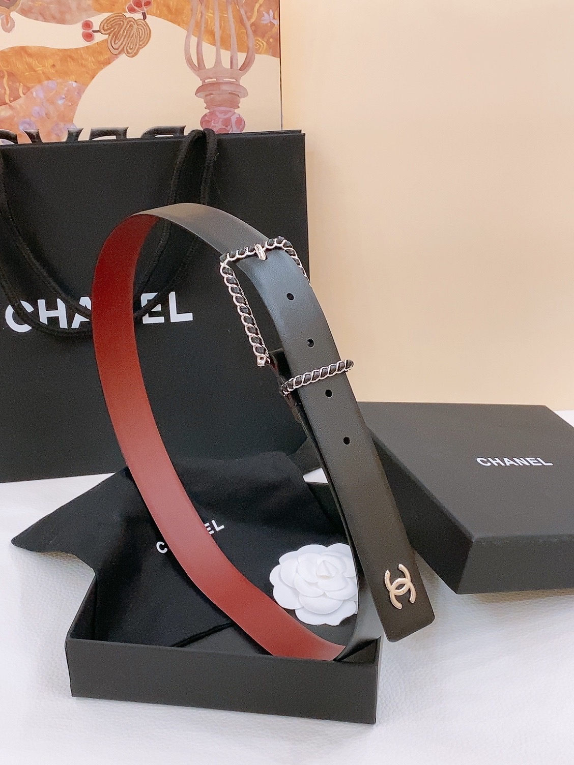 Chanel Luxury Small Leather Belt 3cm