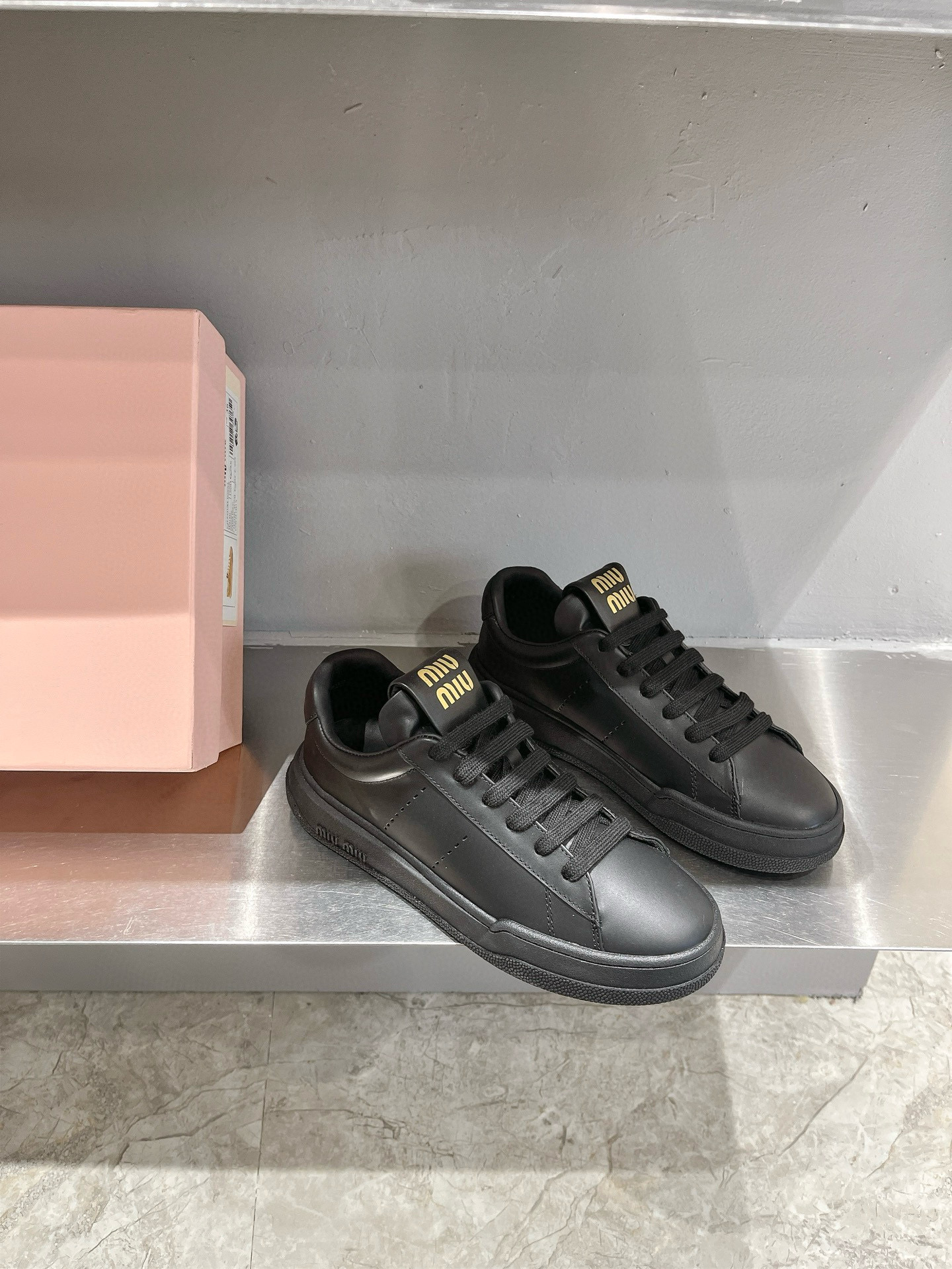 Miu Miu Bleached Leather Sneaker