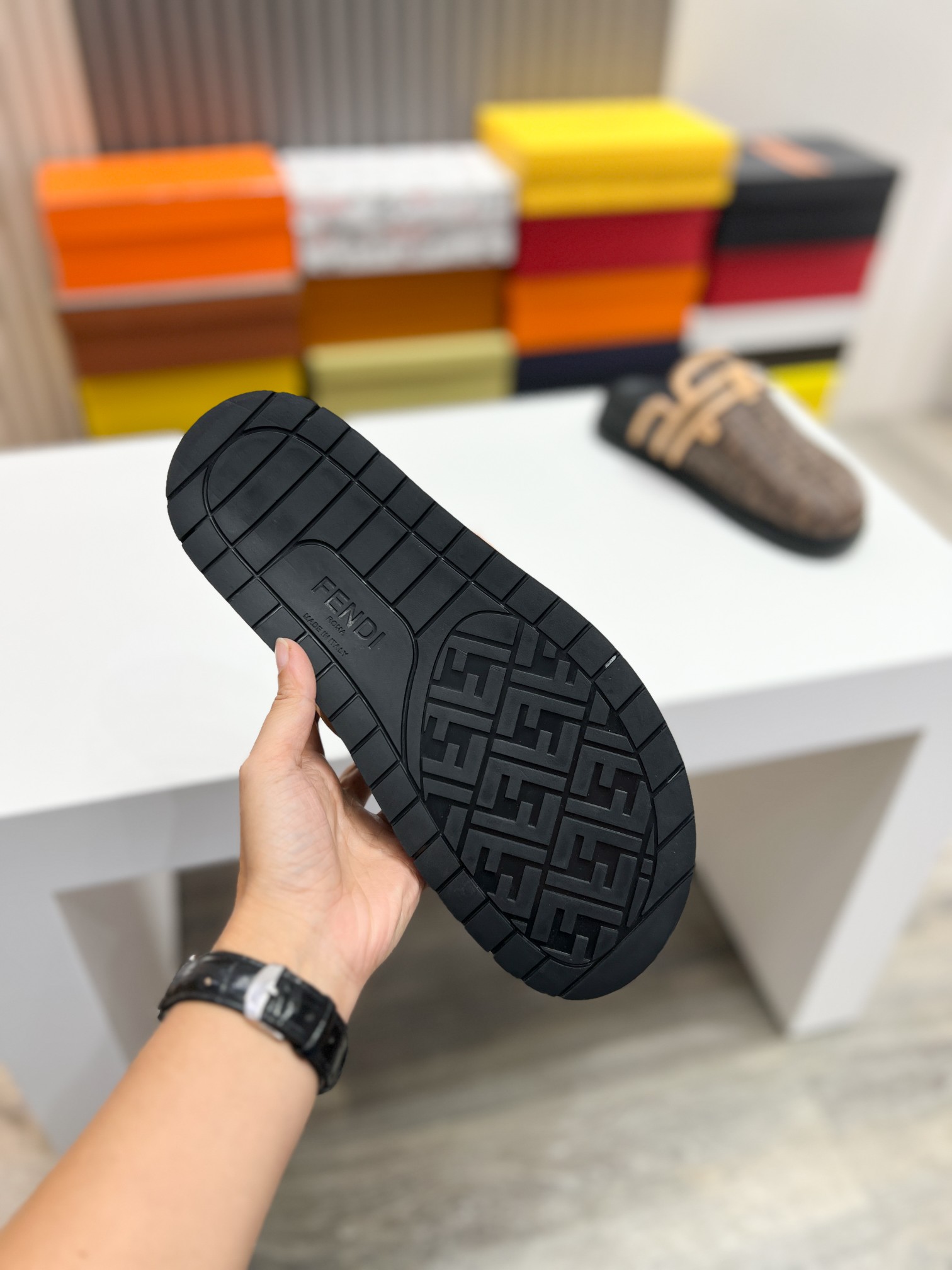 Fendi Diagonal Men's Mules