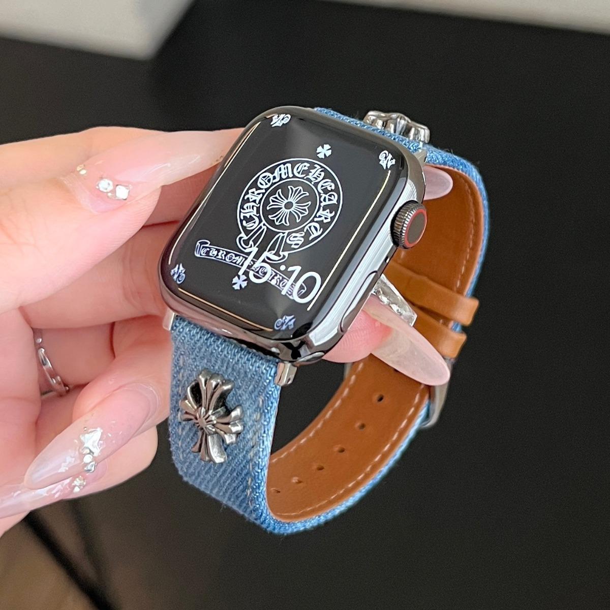 Chrome Hearts dye denim strap for applewatch Apple Watch