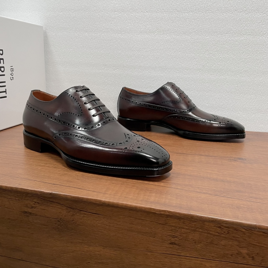 Berluti Oxford Derby Shoes in Shiny leather