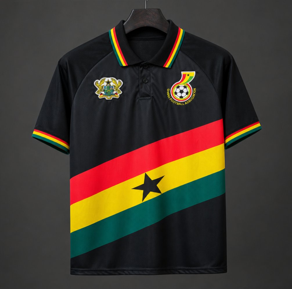 2026 Ghana Heritage Collection Black Polo Jersey S-4XL - musan