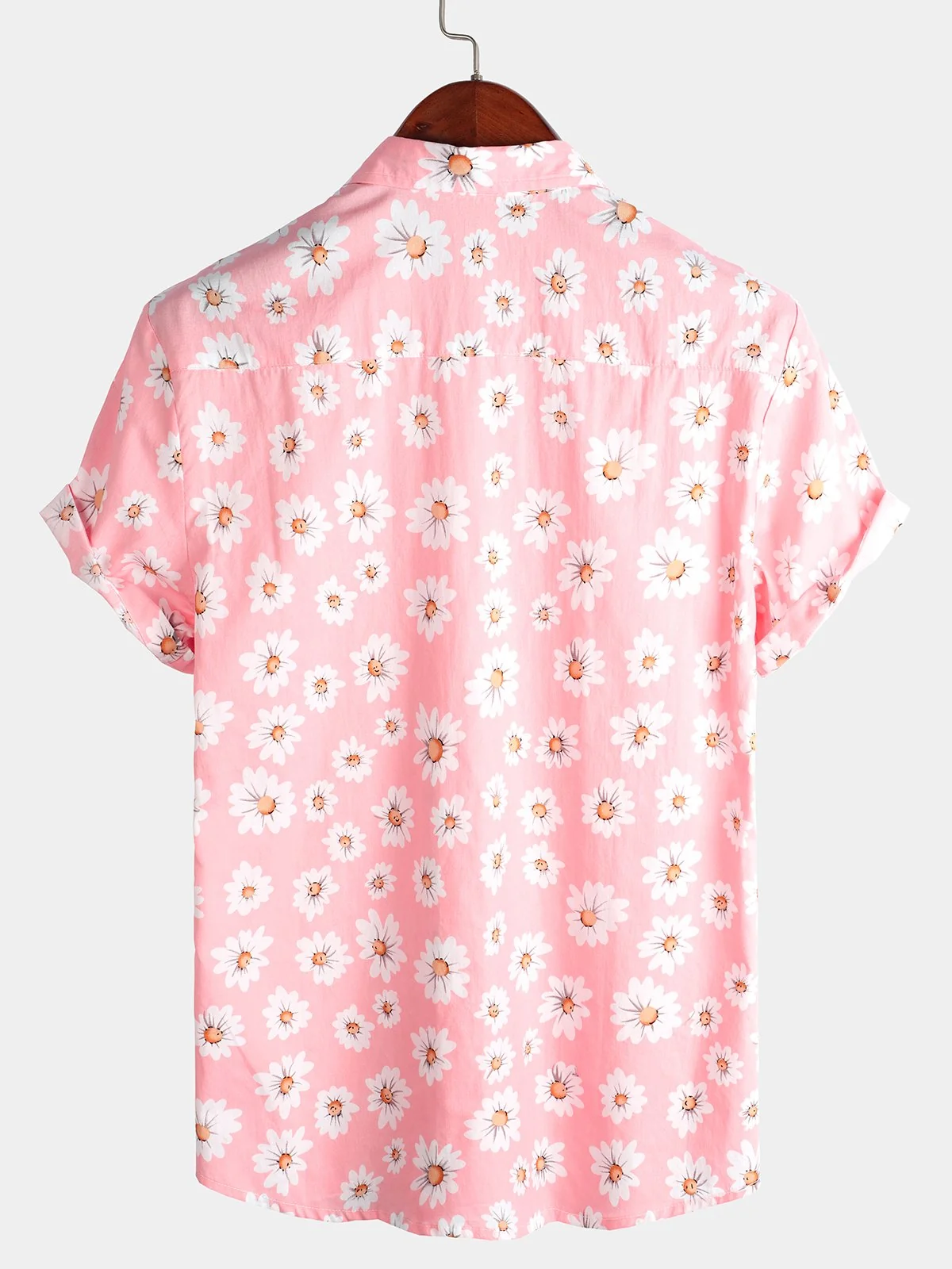 Men's Tropical Hawaiian Floral Print Cotton Shirt