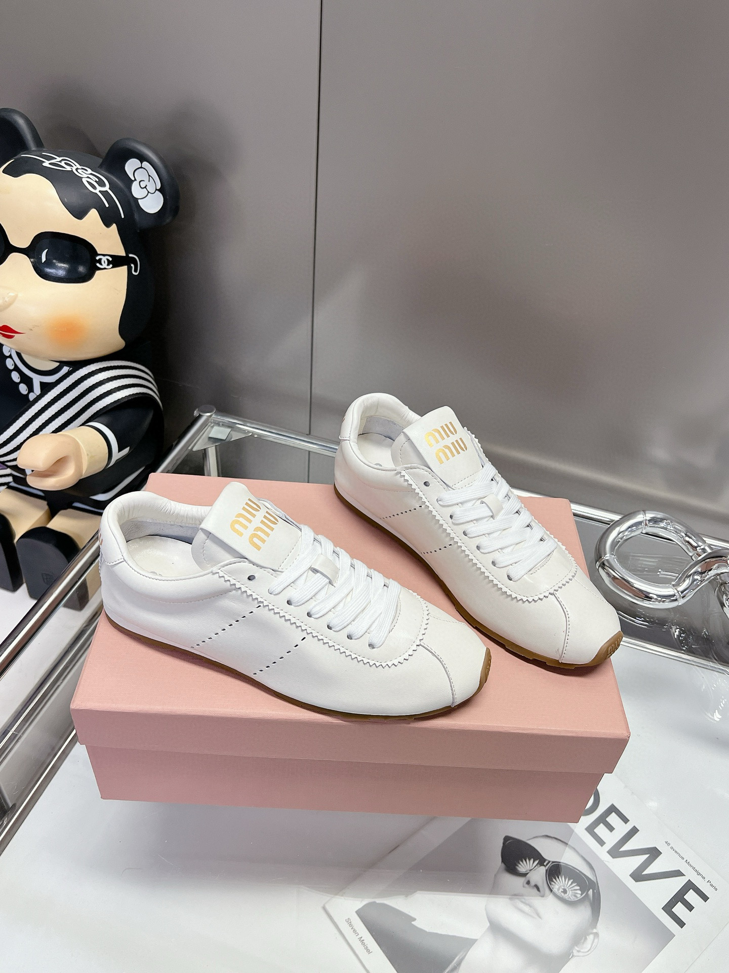 Miu Miu Plume Leather Sneaker