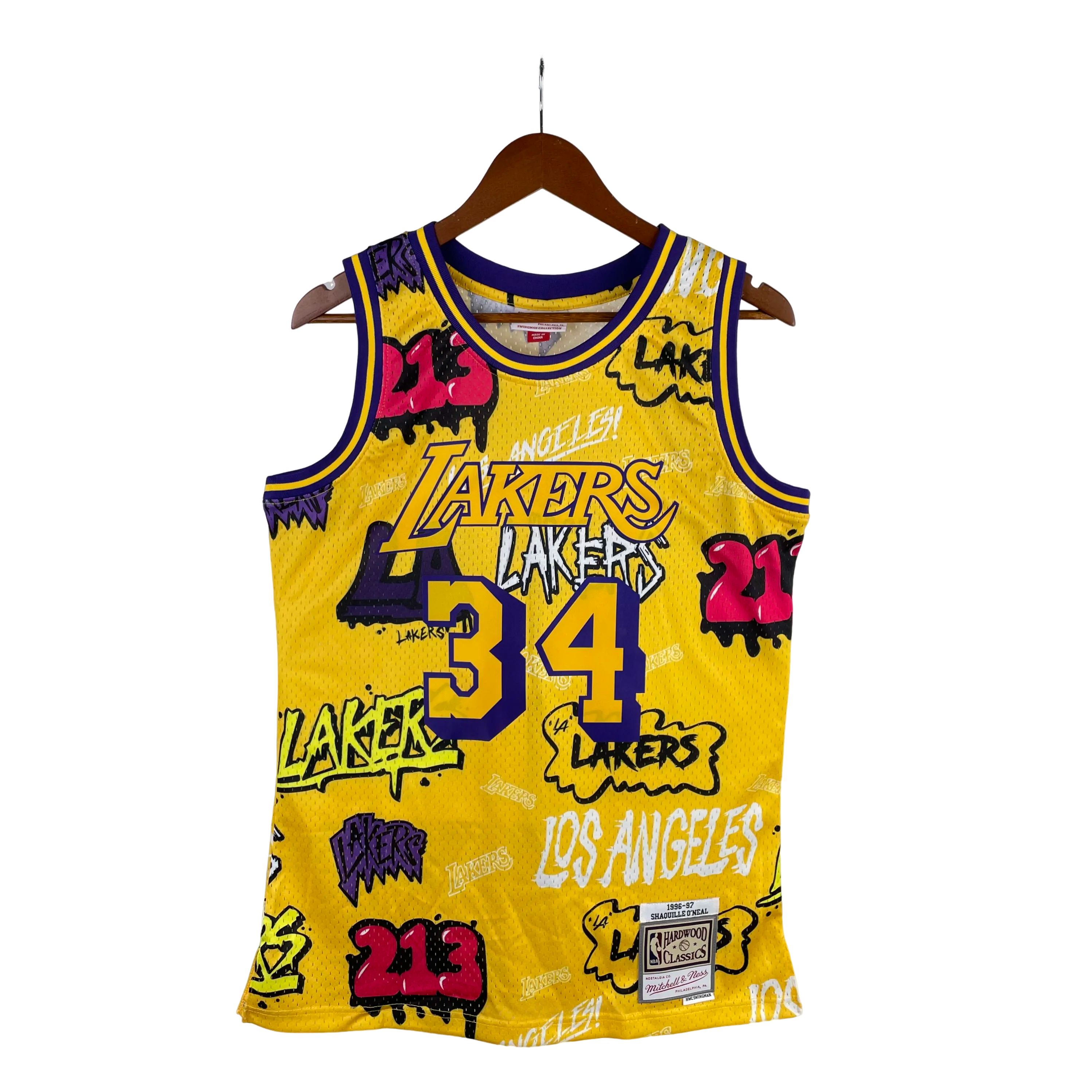 MN Heat Pressed Vintage : SW Lakers' 96/97 Graffiti 34 O'Neal