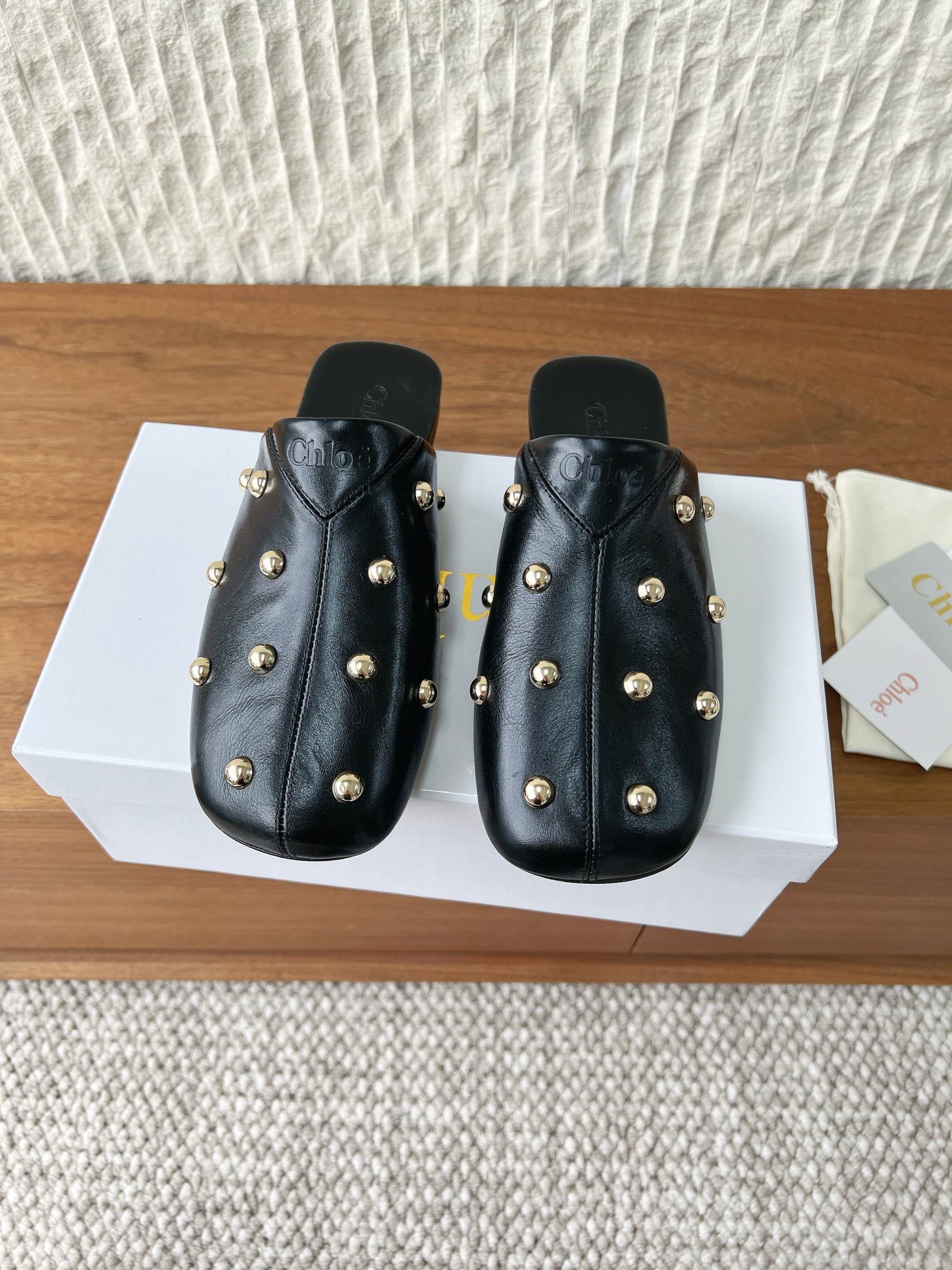 Chloe Studded Leather Mule