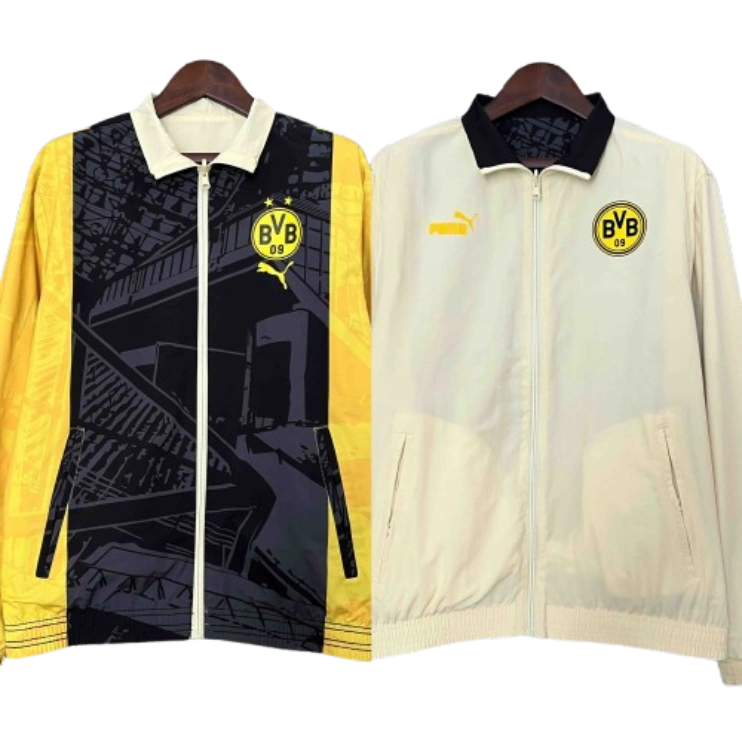2024 Dortmund Trench Coat Reversible Windbreaker Double-Sides Jacket Sport
