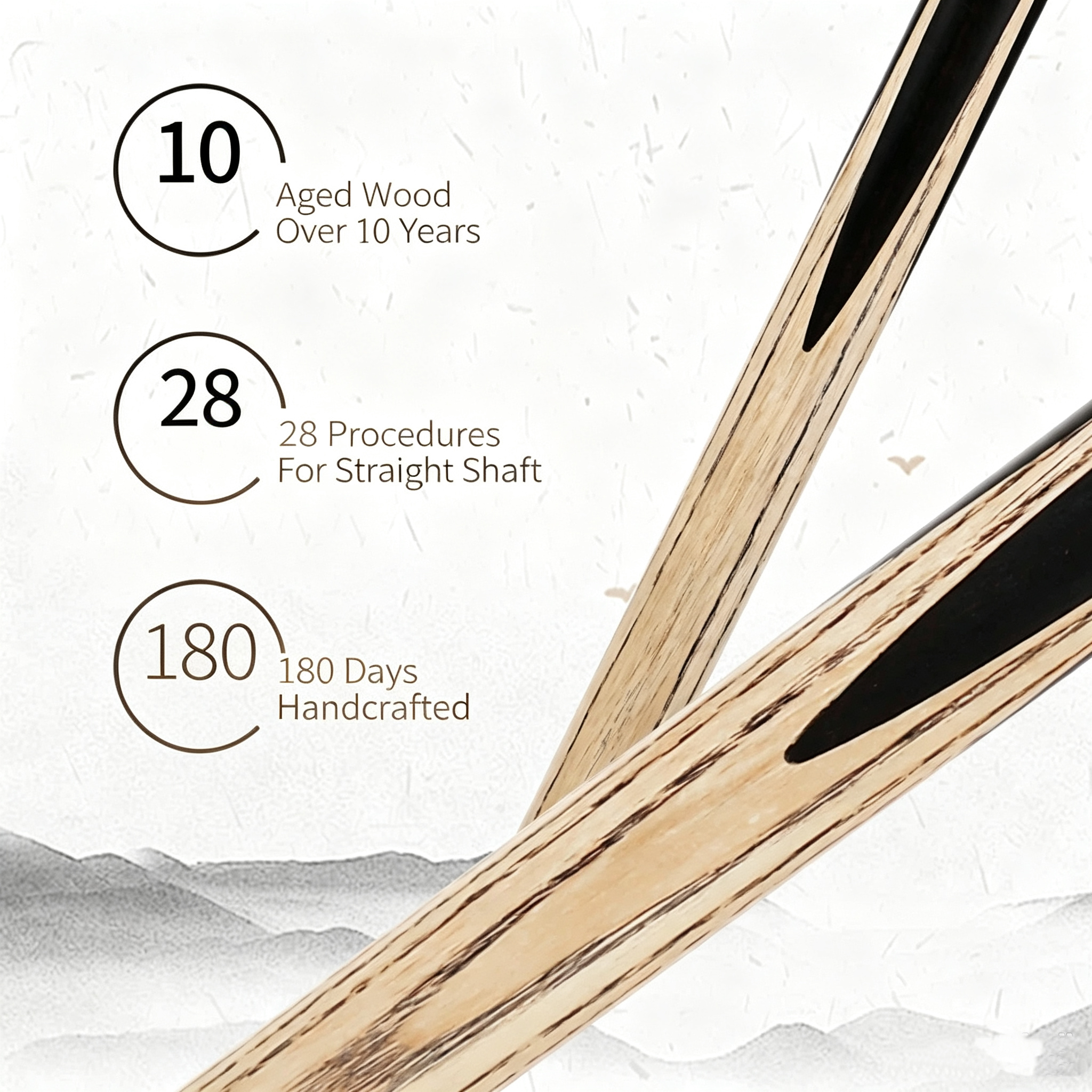 Dawn Professional Snooker Cue 3/4 Jointed – Handcrafted Ash Shaft, Inlay Grip & Small Tip | Tournament-Grade Cue
