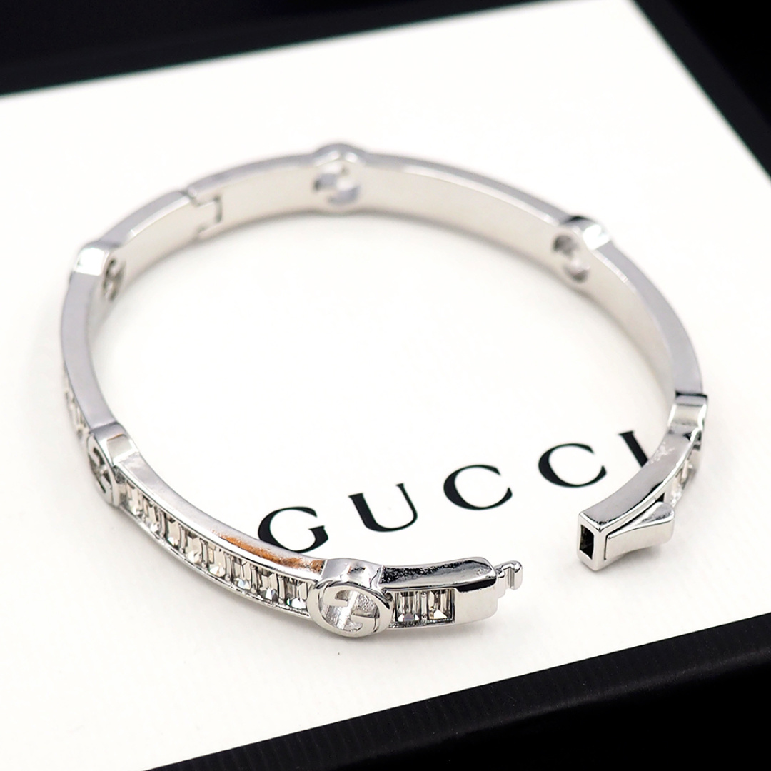 Gucci Silver GG Bracelet with crystals