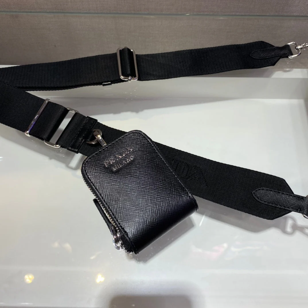 Prada ENVELOPE FLAP BAG 20 IN BLACK SAFFIANO LEATHER