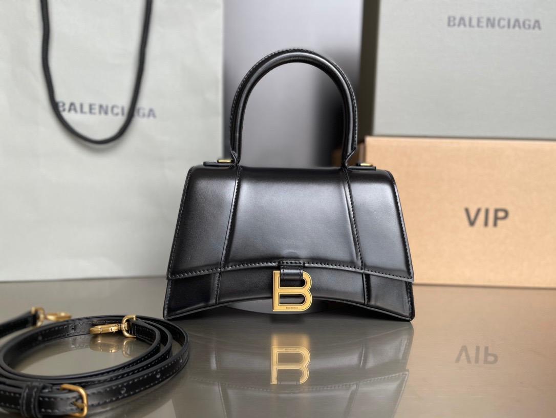 Balenciaga Hourglass Handbag Small in Black