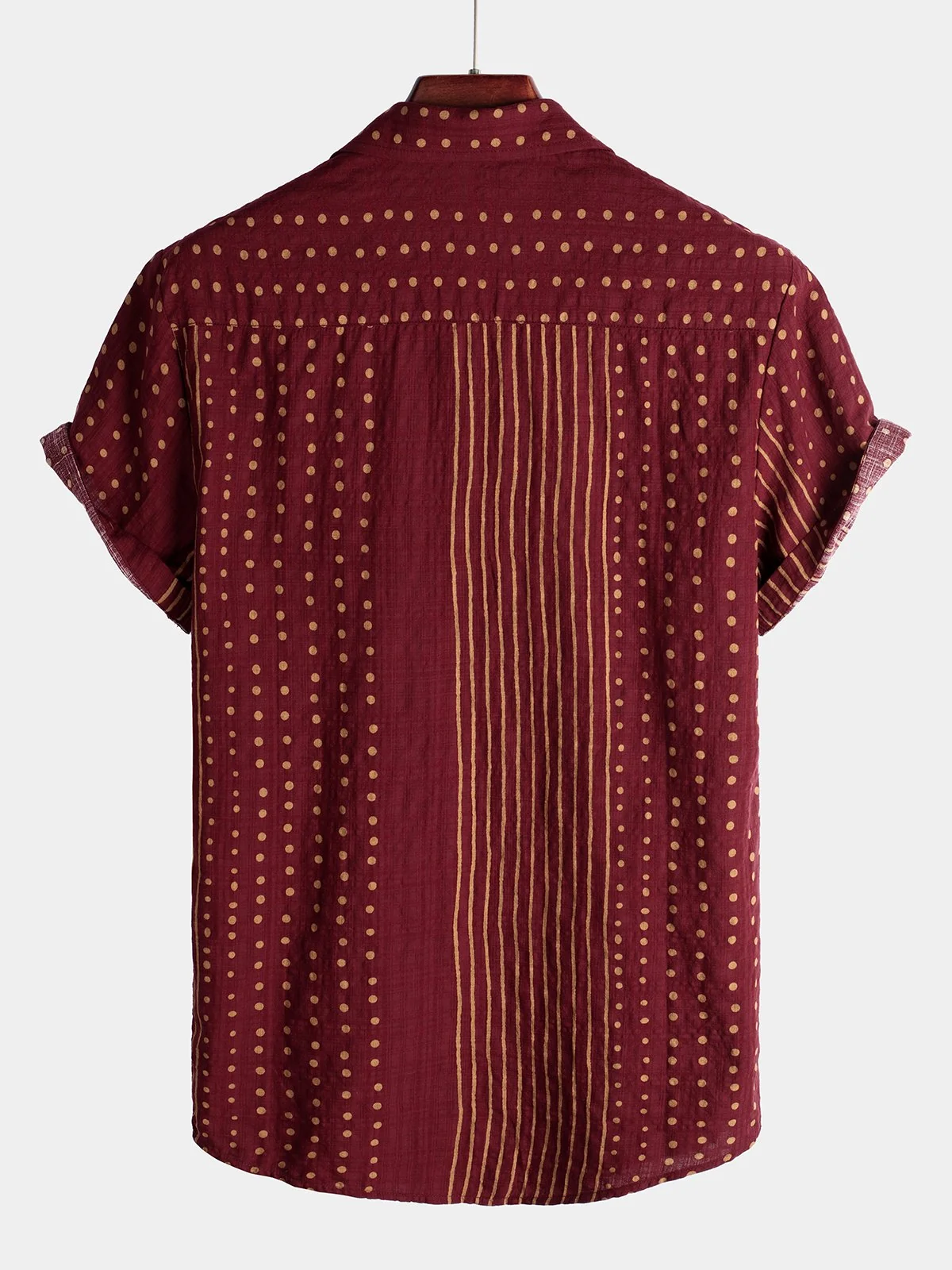 Men's Breathable Cotton Striped Short Sleeve Shirt