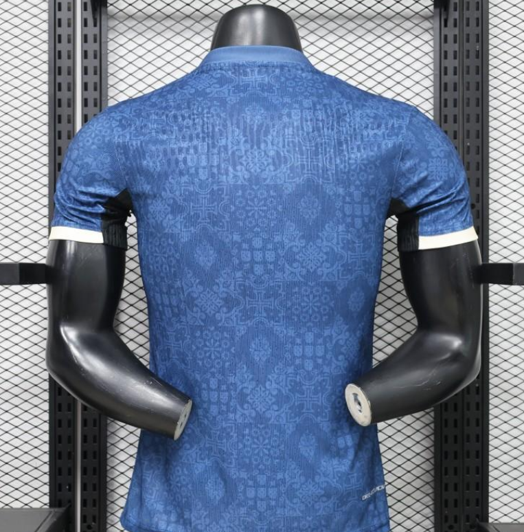 Player Version 2027 Portugal Away Blue with Jacquard Pattern Jersey