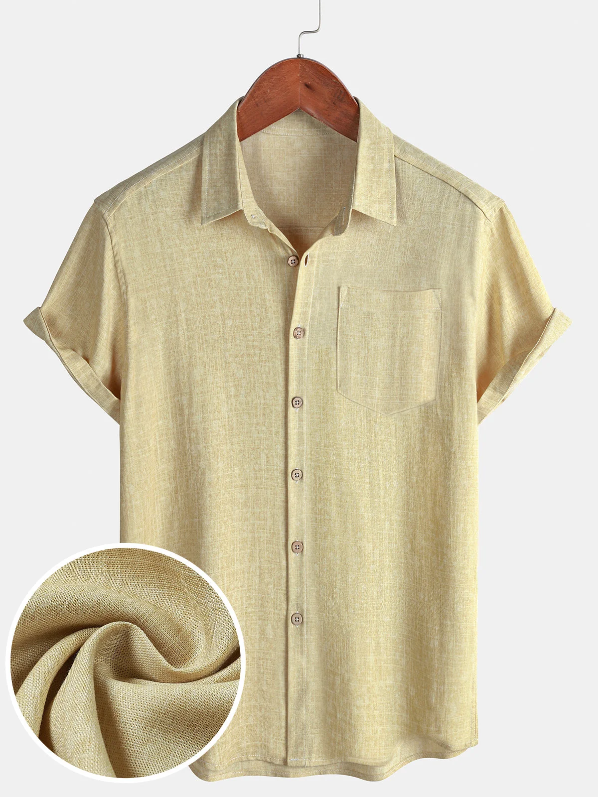 Men's Solid Casual Sport Comfort Short Sleeve Shirt
