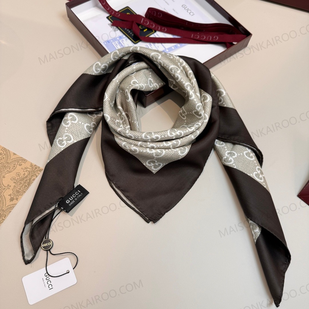 Gucci GG Monogram 90 Silk Scarf - KAIROO