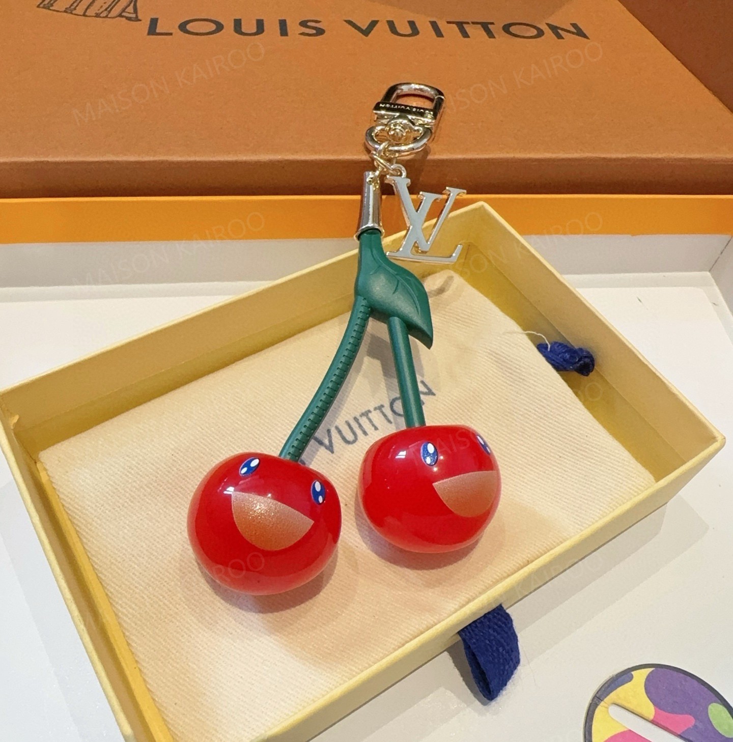 Louis Vuitton LV x TM Double Cherry Fruit Resin Bag Charm Keychain - KAIROO