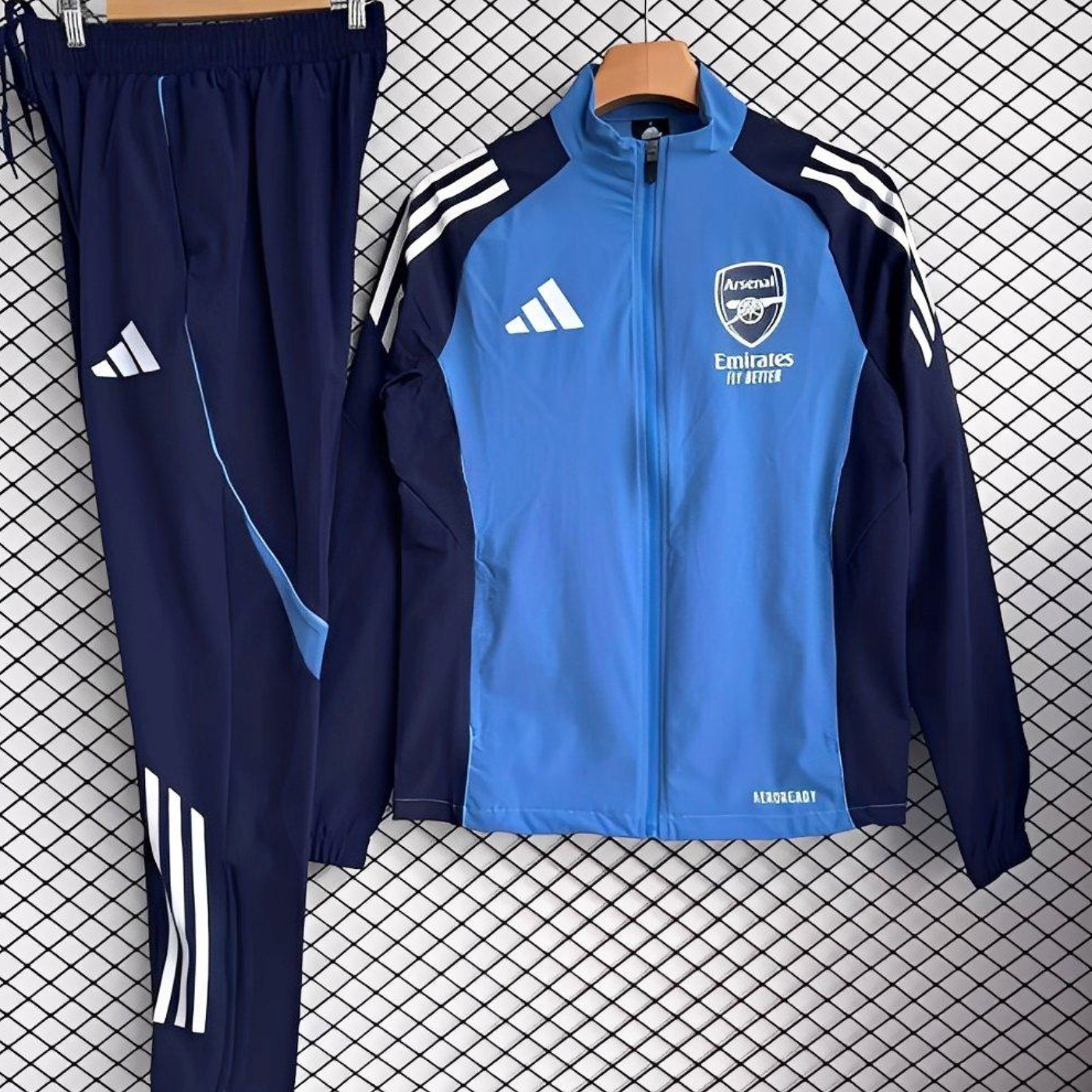 25/26 Arsenal Blue Full Zipper Windbreaker + Long Pant S-2XL
