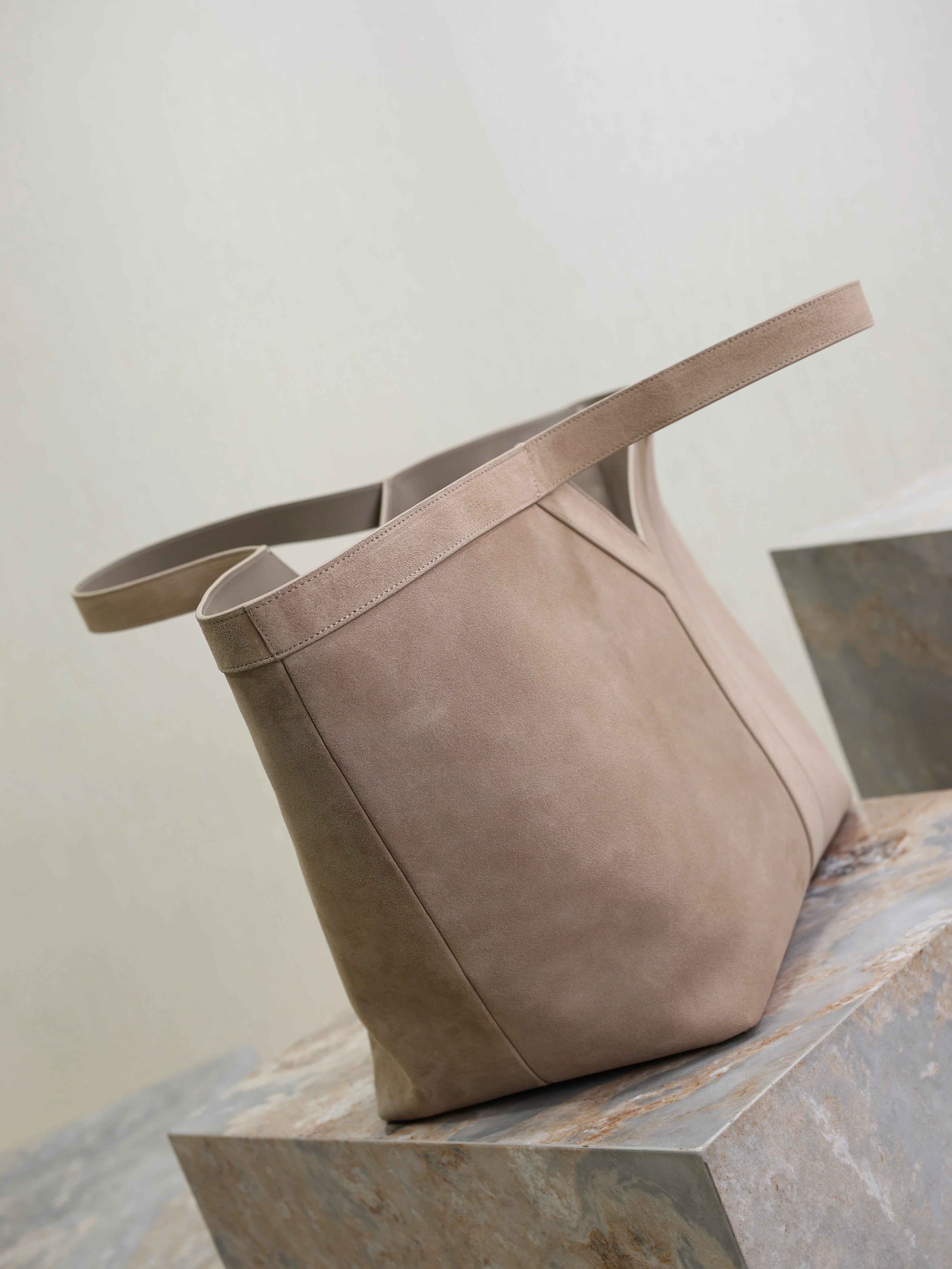 Saint Laurent YSL  Tote Bag Gray Suede