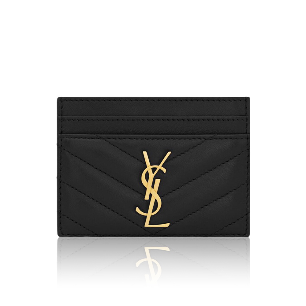 Saint Laurent YSL Monogrm Sheepskin Card Bag wallet