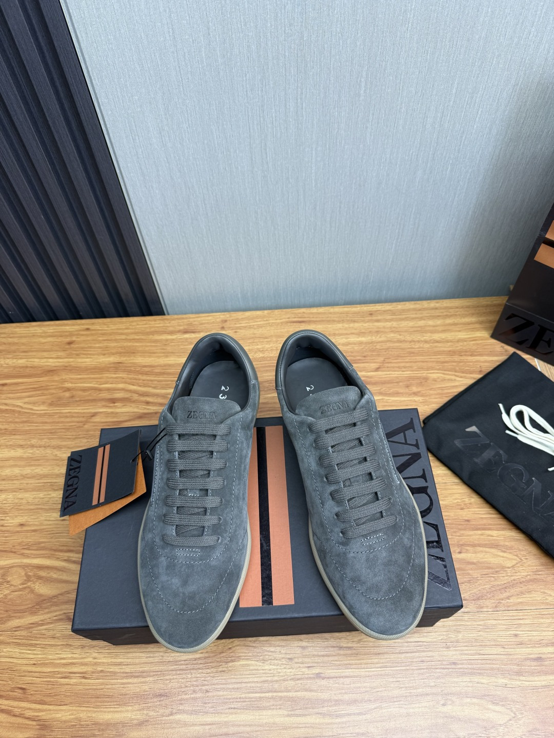 Zegna Men's Sneaker in Suede leather