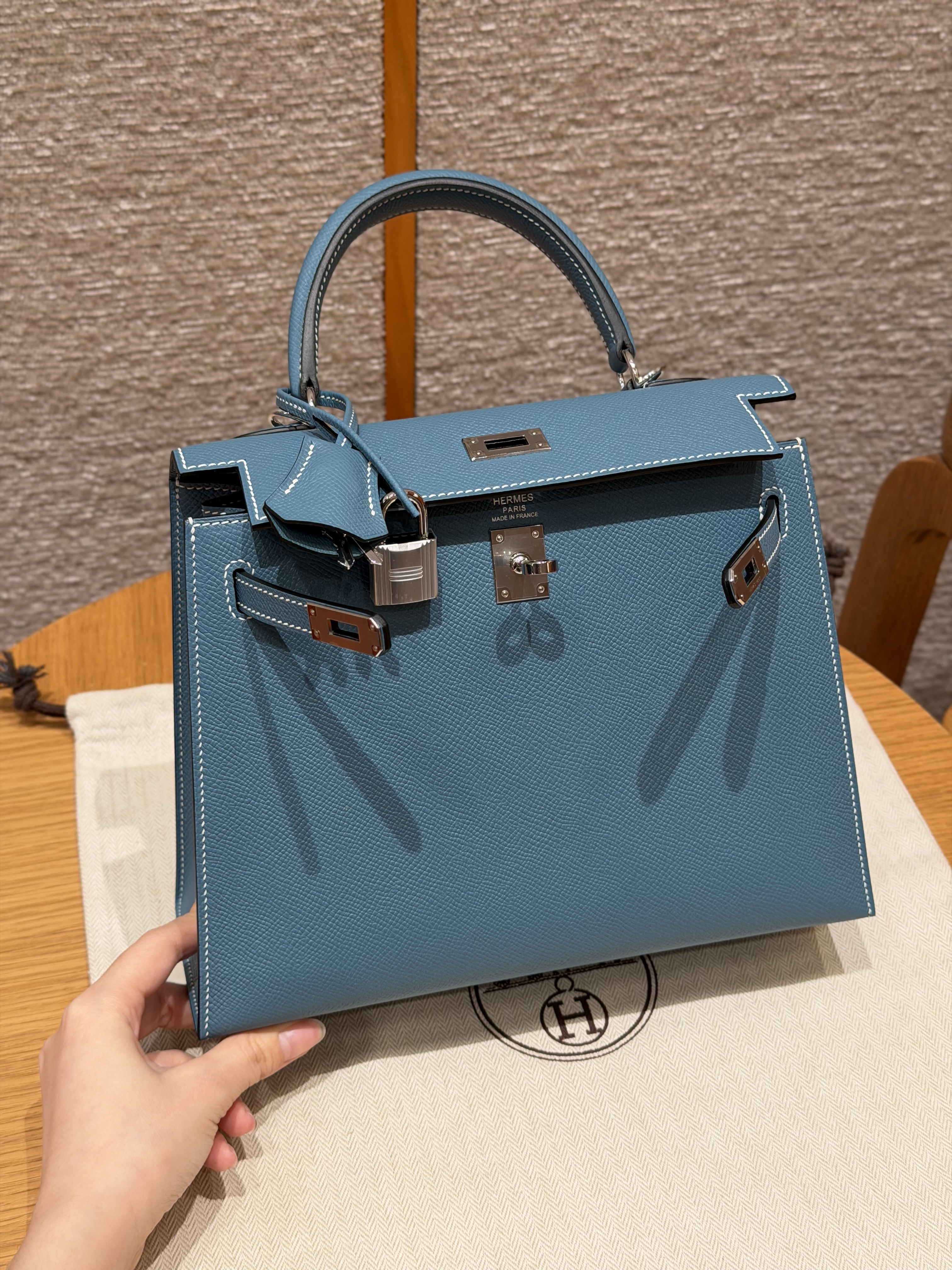 Hermes Blue Jean Epsom Kelly 25