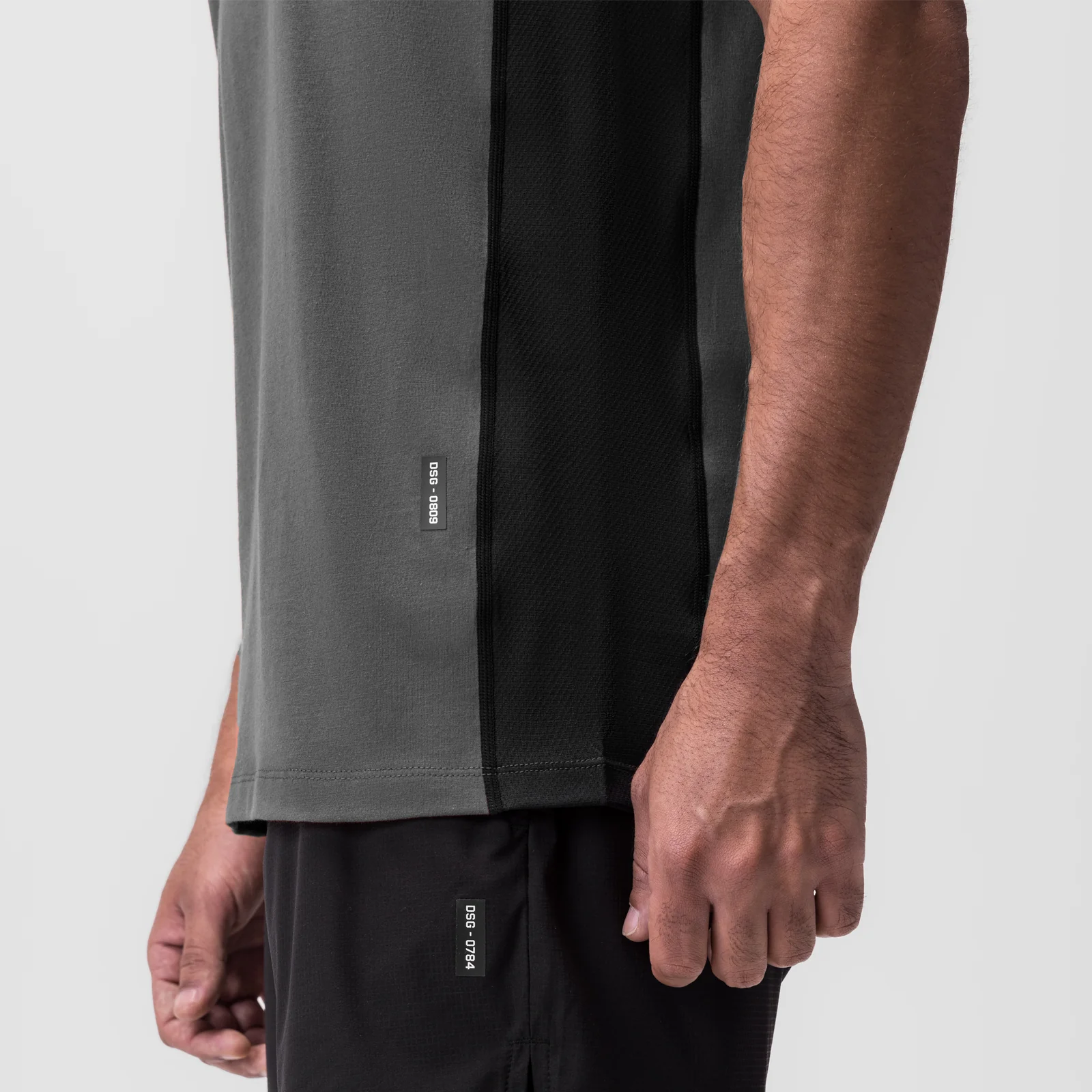 0809. Supima Mesh Panel Training Singlet - Space Grey