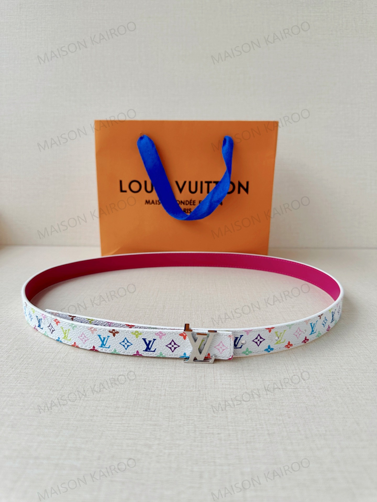 Louis Vuitton LV Vertical LV Logo Slim Belt 2.0 - KAIROO