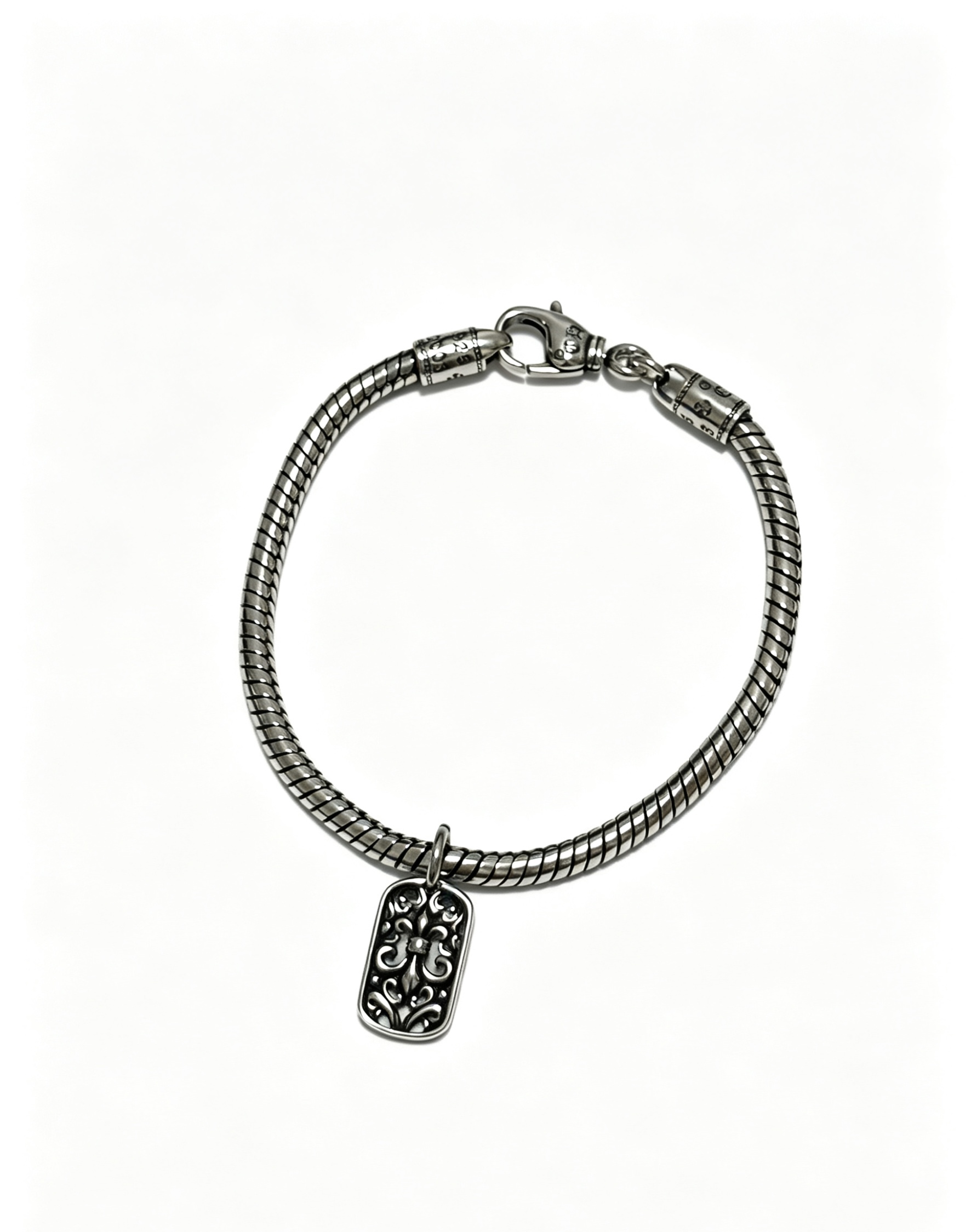 Chrome Hearts Oxidized Silver Unisex Bracelet