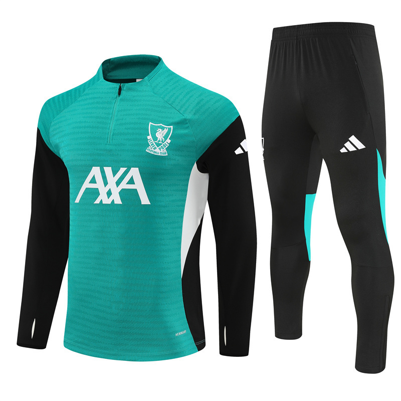 Adult / Kids 2526 LVP Half Zipper Training Suit Green
