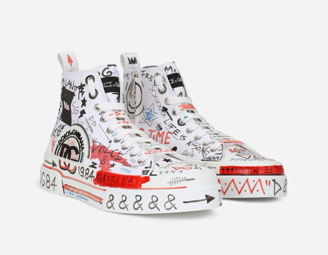 Dolce Gabbana Unisex High-top Leather Sneakers