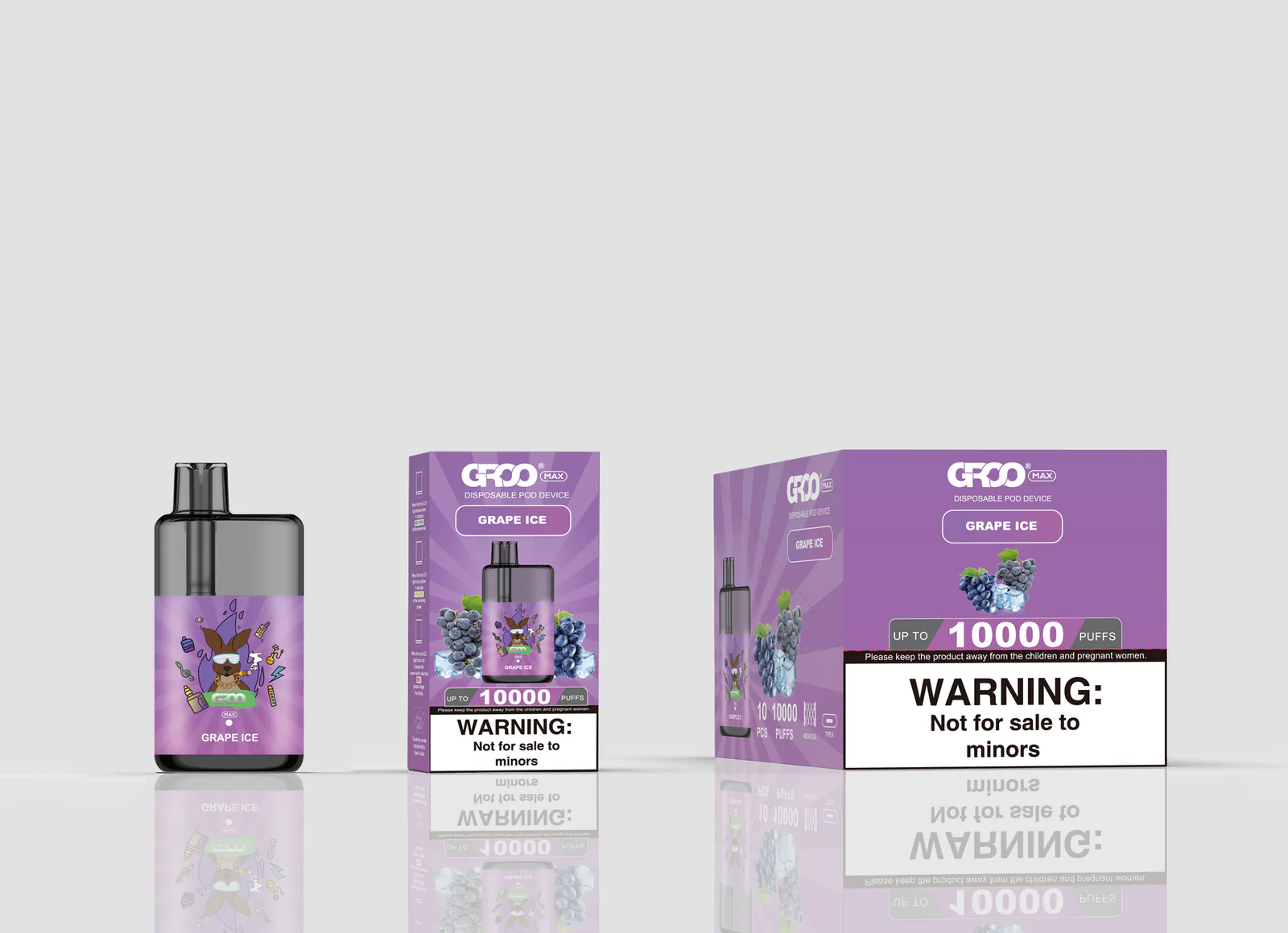 GROO MAX 10K Rechargeable Disposable Vape – Grape Ice - Vaba Vape-Shop