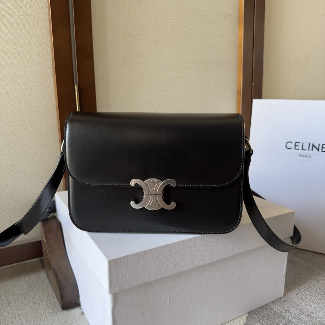 Celine Black Classique Triomphe Bag