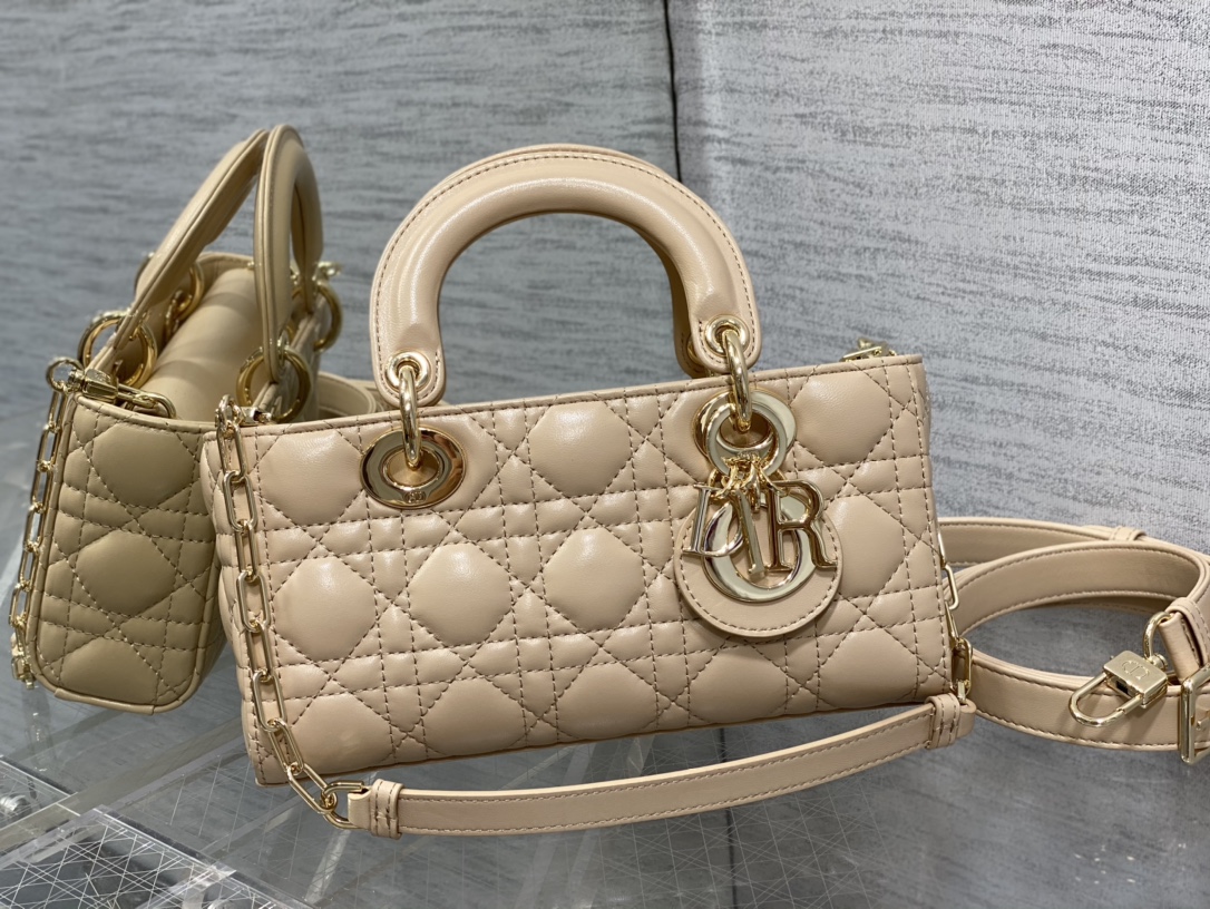 Dior Small Lady D-Joy Bag in Beige Cannage Lambskin