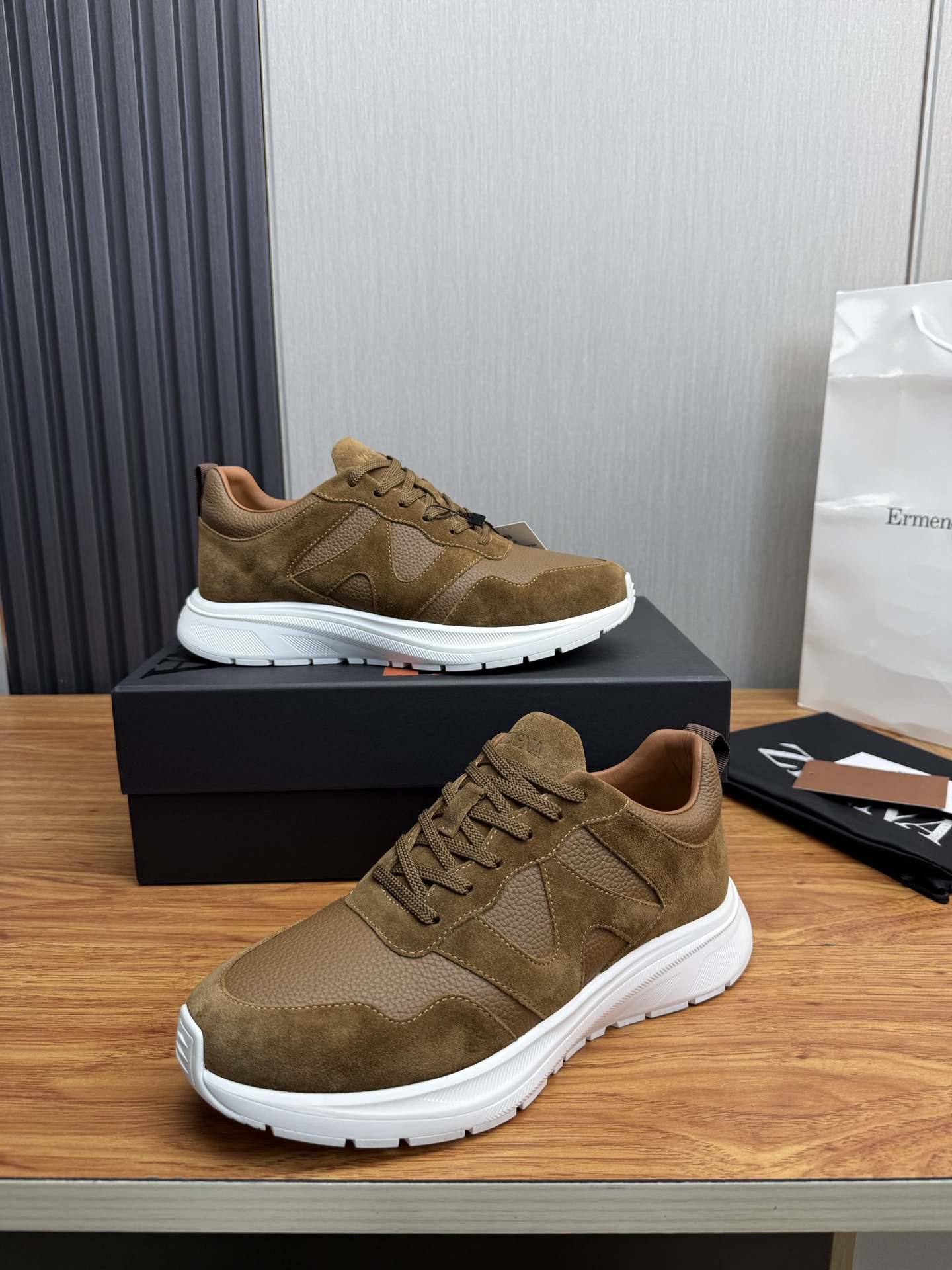 Zegna Men's Sneaker in Suede leather