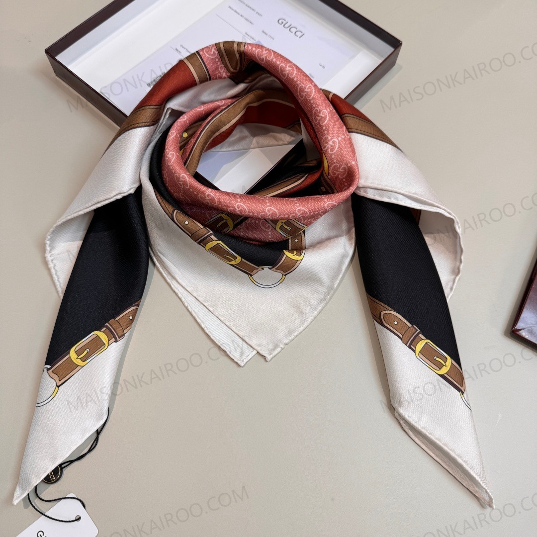 Gucci GG Horsebit Belt 90 Silk Scarf - KAIROO