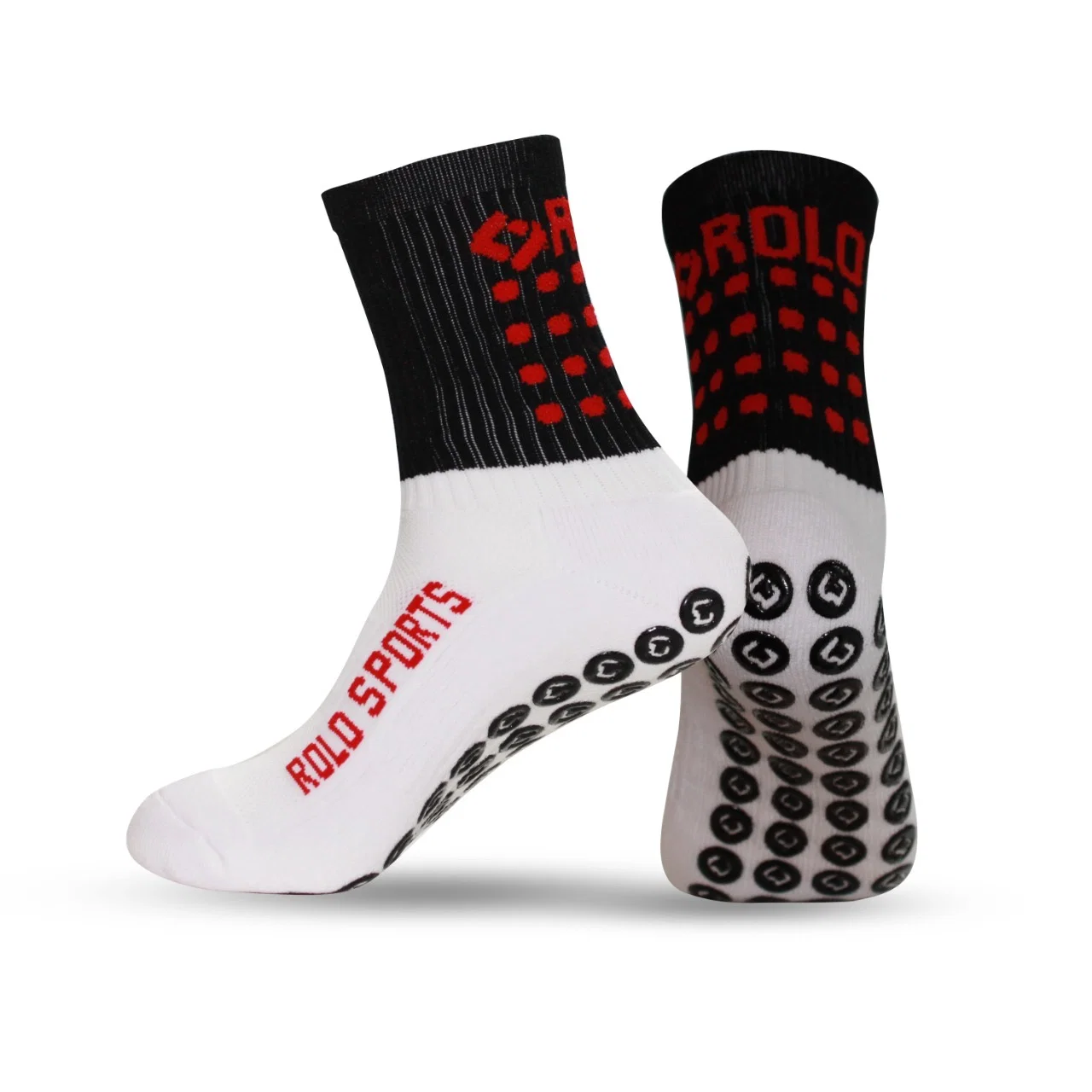 Gotojerseys Black & Red Grip Soccer Socks