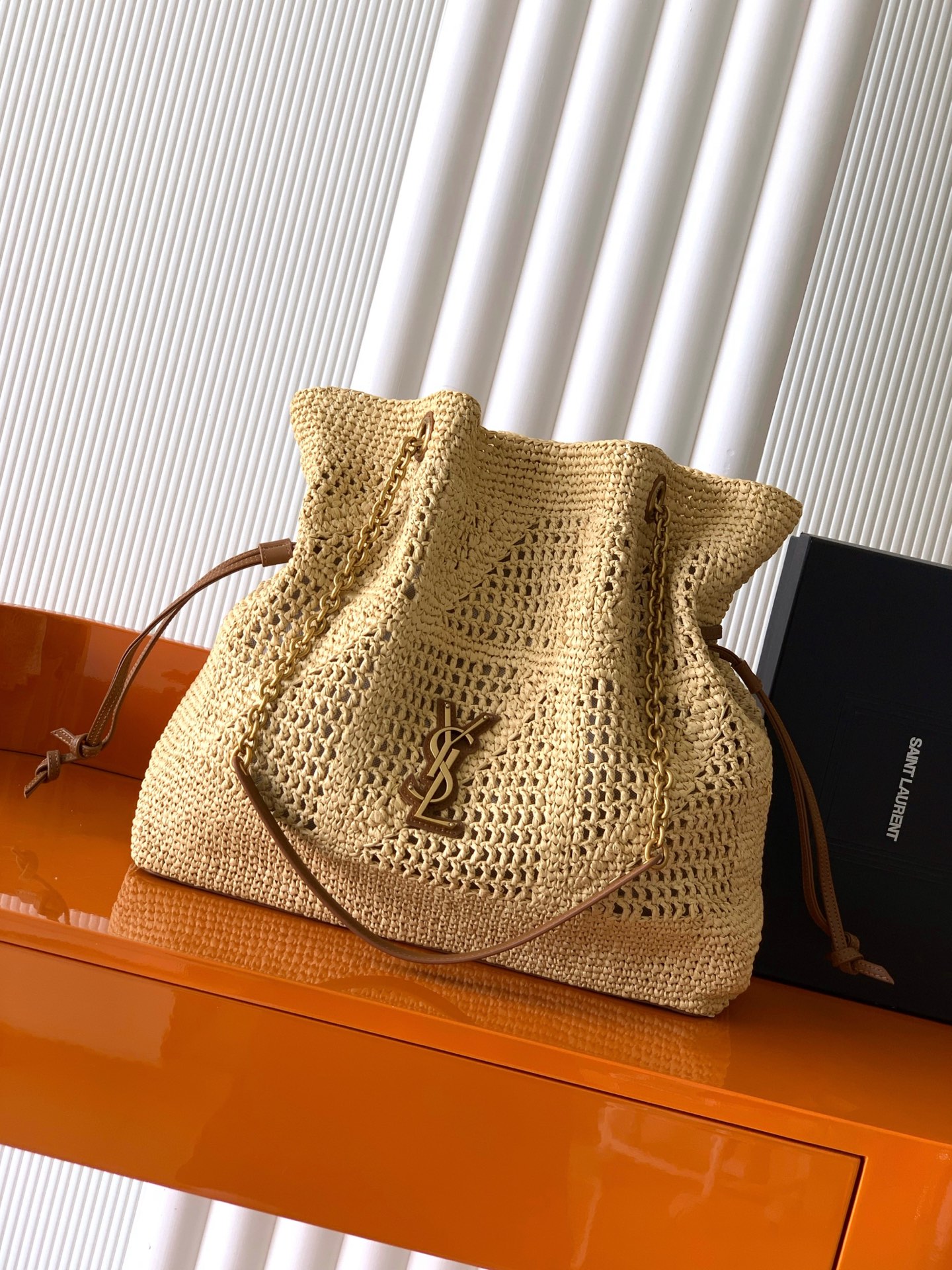Saint Laurent Natural Raffia Large Jamie Bag 838876