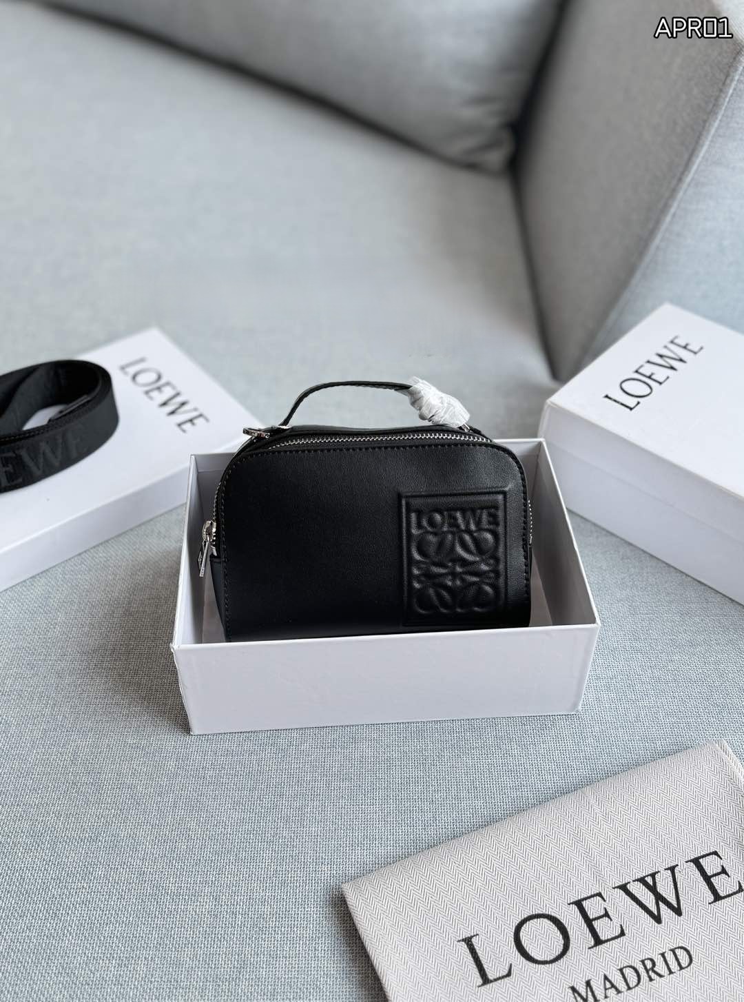 Loewe Mini Anagram Embossed Smooth Leather Injection Dome Camera Jacquard Strap Crossbody Bag - KAIROO