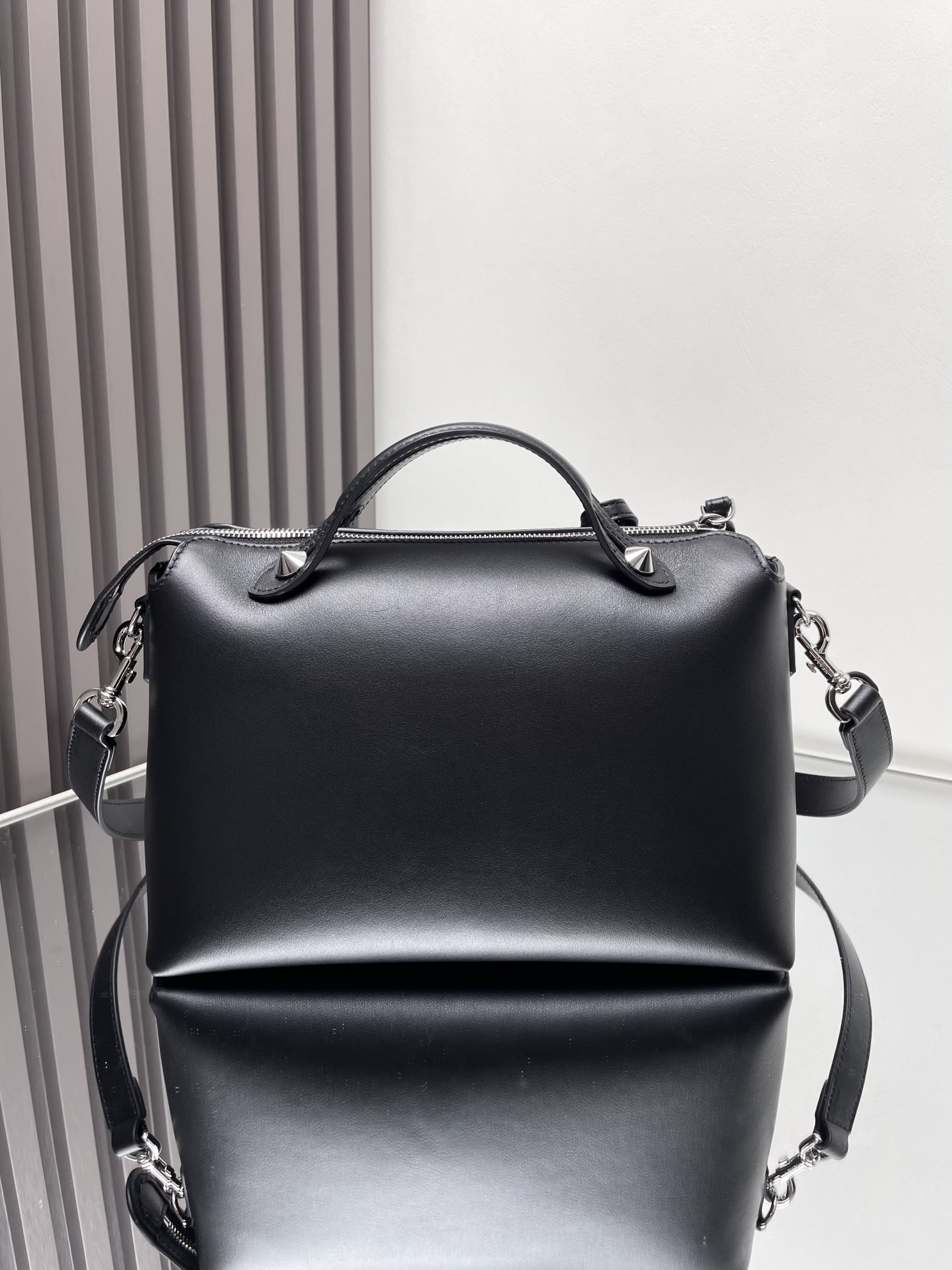 Fendi By The Way Medium Boston Bag in Black Leather