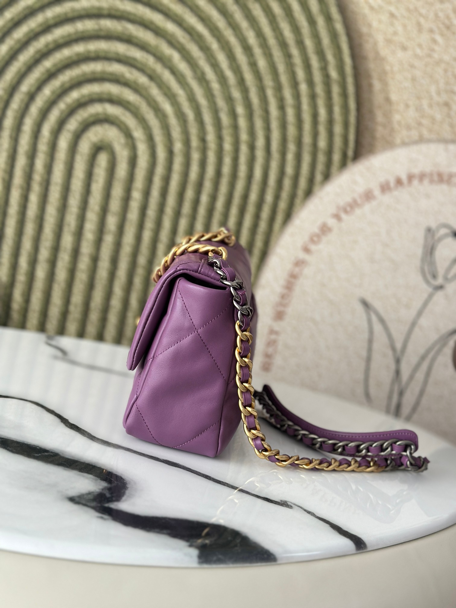 CHANEL Small classic pillow bag purple