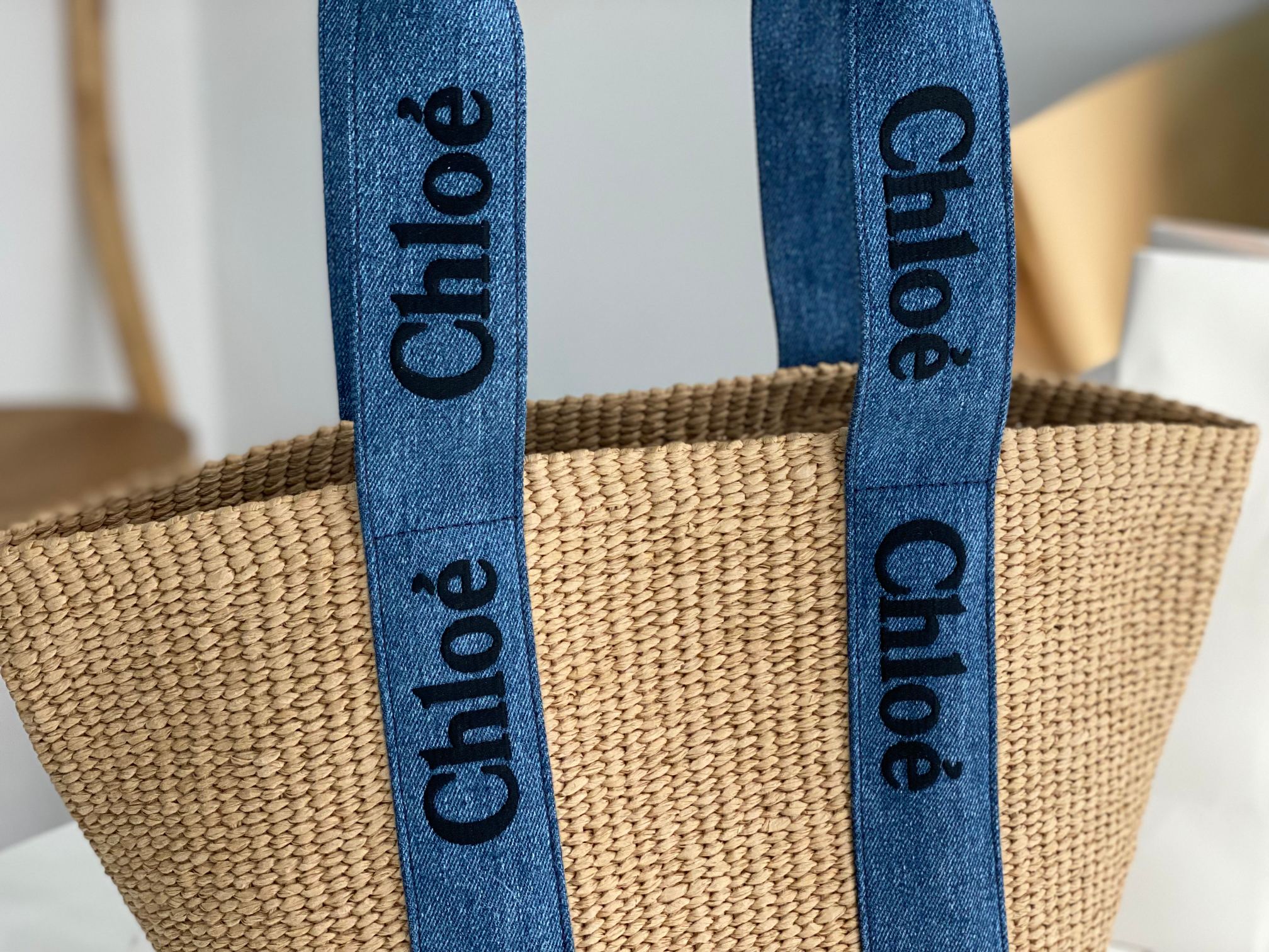 Chloe Large Woody Basket in Natural Fiber
